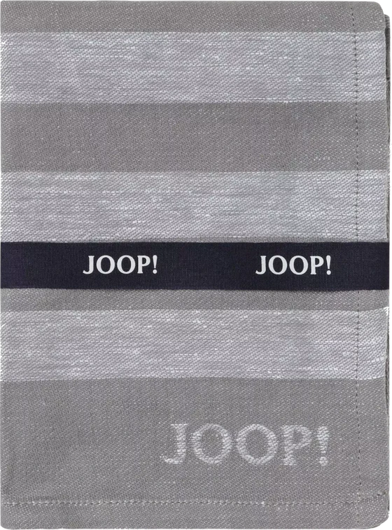 JOOP! Geschirrtuch Cornflower 1701-76 – Halbleinen-Tuch in Platin mit Streifen