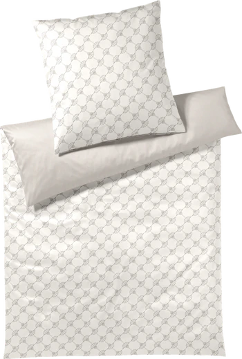 JOOP! Bettwäsche Cornflower Double 4083-77 Light Cream – Satinbettwäsche mit Logo & Glanz