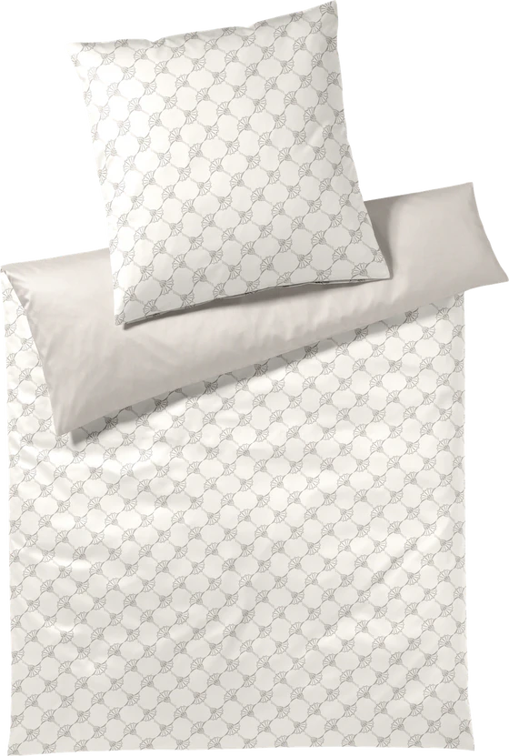 JOOP! Bettwäsche Cornflower Double 4083-77 Light Cream – Satinbettwäsche mit Logo & Glanz