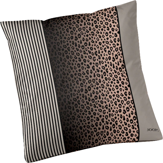 JOOP! Kissenbezug Leo 4112-9 Taupe – Edler Jacquard-Satin mit Leo-Muster