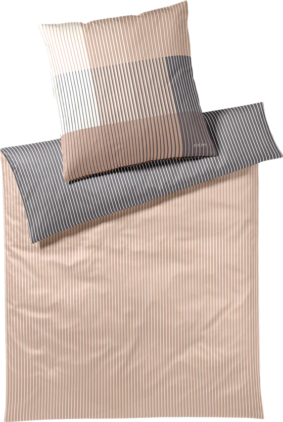 JOOP! Bettwäsche Divided 4113-8 Caramel – Comfort Satin mit Karo-Streifen-Design