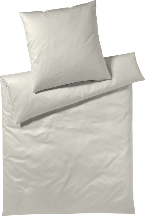 Elegante Solid-Bettwäsche Beige - Mako-Satin, OEKO-TEX® zertifiziert
