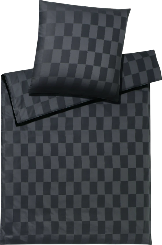 Elegante Courage-Bettwäsche Anthrazit – Luxuriöser Jacquard-Satin