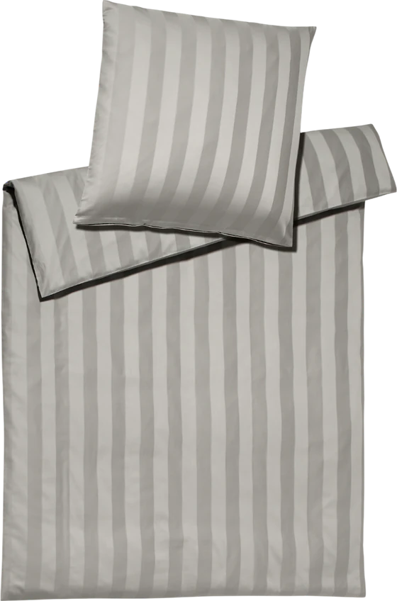 Elegante Noblesse Bettwäsche Silber - Luxuriöser Jacquard Satin