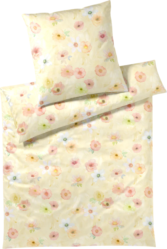 Elegante Pastel-Bettwäsche Gelb – Hautsympathisch & Atmungsaktiv