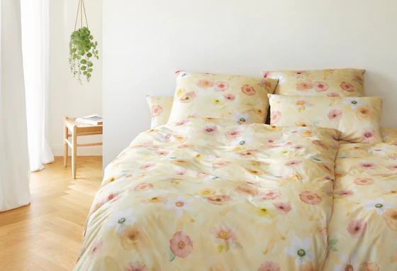 Elegante Pastel-Bettwäsche Gelb – Hautsympathisch & Atmungsaktiv