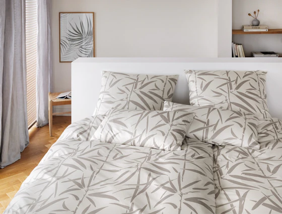 Elegante Sweet Grass Bettwäsche Beige - Hautsympathisch & Bügelfrei