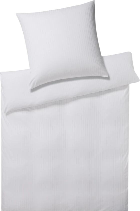 Elegante Solid Stripe Bettwäsche Weiß - Weich & Hautsympathisch