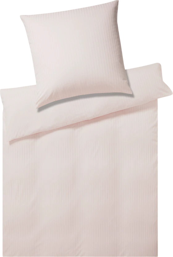 Elegante Solid Stripe Bettwäsche Rose – Weich & Atmungsaktiv