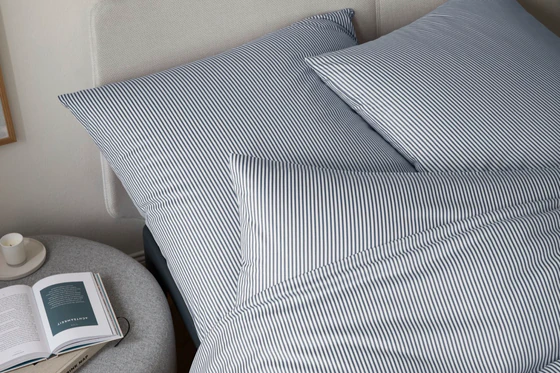 Elegante Sister Stripe Bettwäsche Blau – Weich & Atmungsaktiv