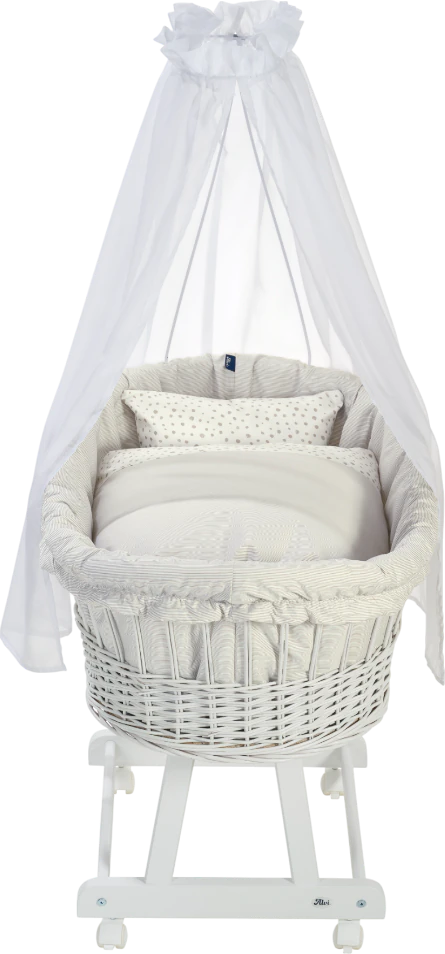 Stubenwagengarnitur ALVI Birthe Aqua Dot – 100% Baumwolle