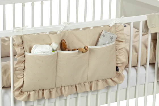 Bett-Organizer Babybett ALVI Volant 100% Baumwolle
