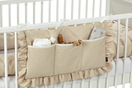 Bett-Organizer Babybett ALVI Volant 100% Baumwolle
