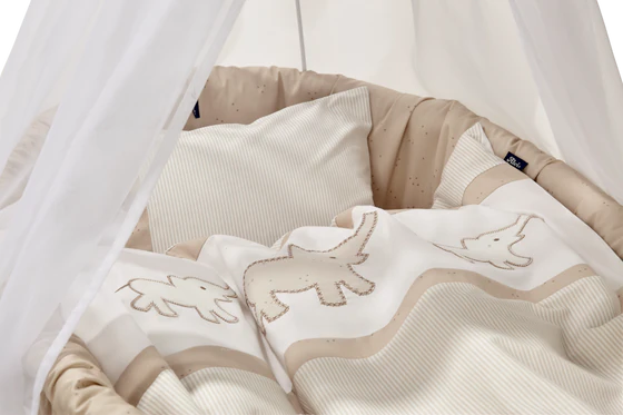 Stubenwagengarnitur ALVI Birthe 3tlg. Olifant – 100% Baumwolle
