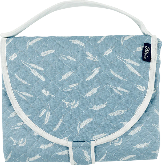Mobile Wickelunterlage ALVI Earth blau – Wasserabweisend, Oeko-Tex