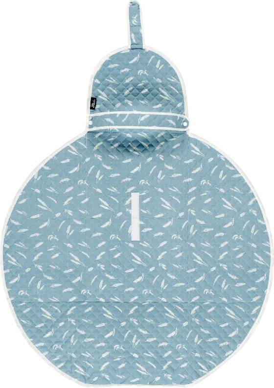 Mobile Wickelunterlage ALVI Earth blau – Wasserabweisend, Oeko-Tex