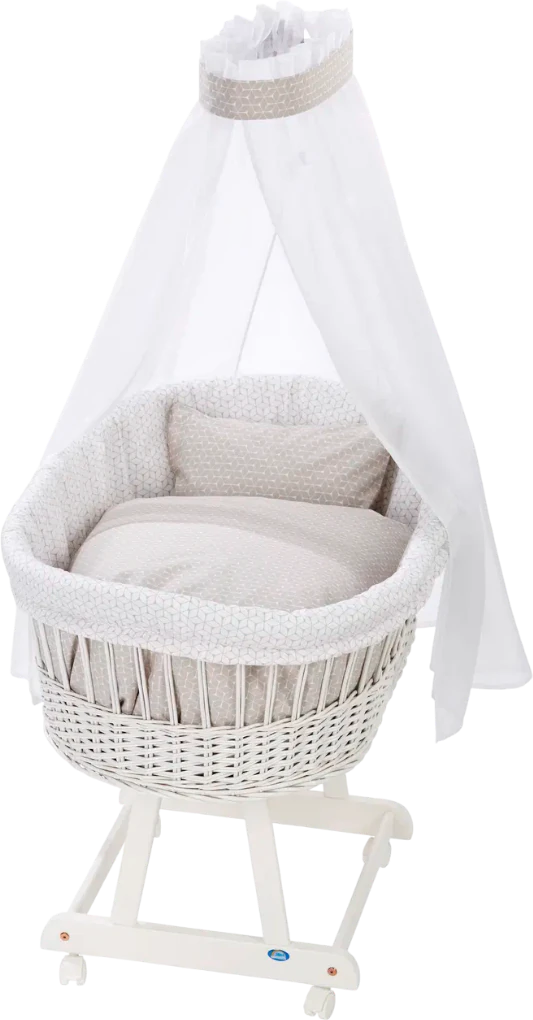 Stubenwagengarnitur ALVI Birthe Raute taupe 100% Baumwolle