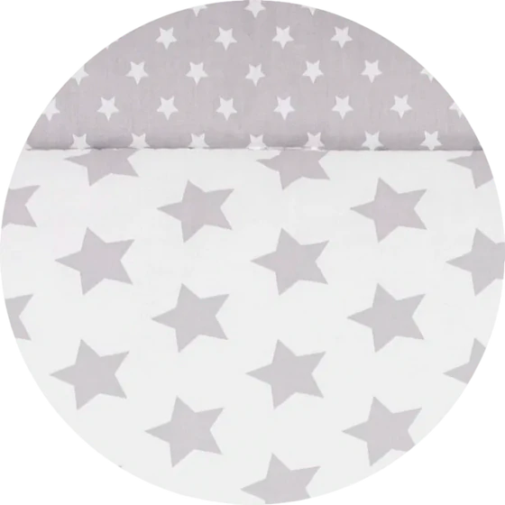Babynest ALVI Schlummer-Lounge Sterne silber – 100% Baumwolle