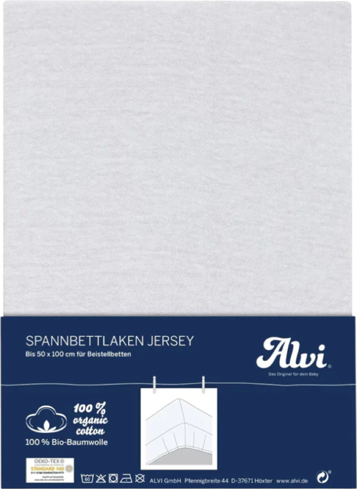 Spannbettlaken ALVI Bio-Jersey Weiß GOTS-zertifiziert