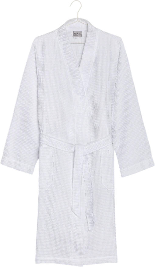 Kimono-Bademantel Möve Waffelpiquée snow – 100 % Baumwolle