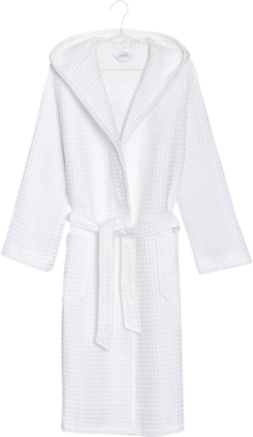 Kapuzen-Bademantel Möve Piquée snow – 100% Baumwolle, Unisex