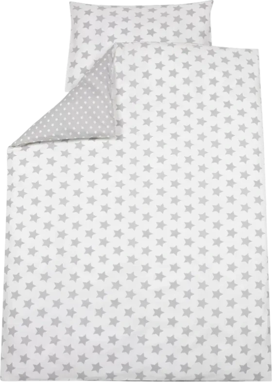 Baby-Bettwäsche-Set ALVI Stars silber – 100% Baumwolle weich