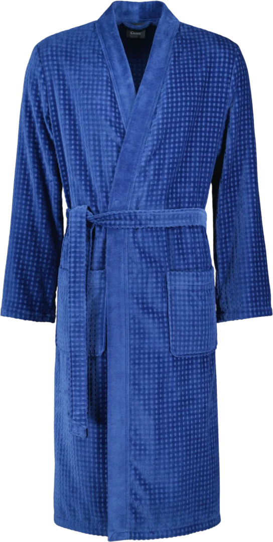 Herren-Bademantel Cawö 3714-166 Saphir – Weicher Baumwoll-Kimono