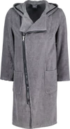 Herren-Bademantel Cawö Zipper 6516-774 Anthrazit – Kapuze, Baumwolle