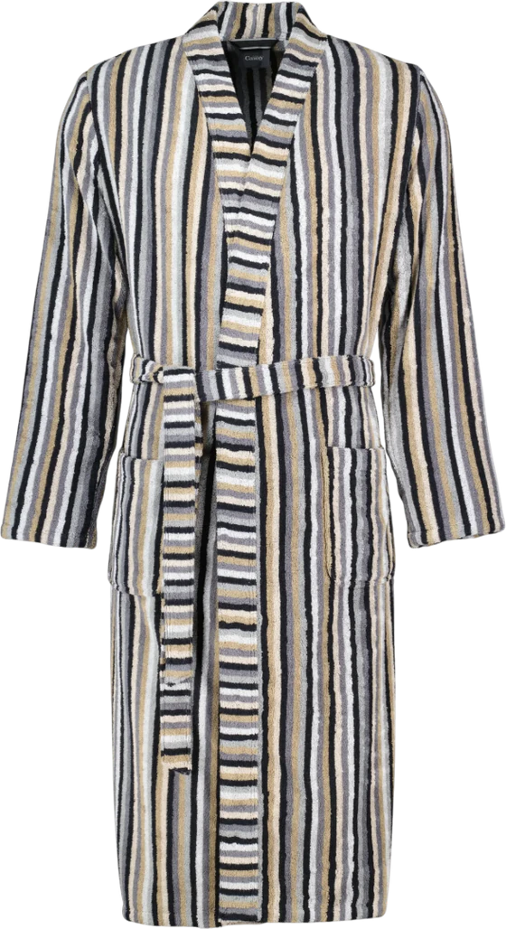 Kimono-Bademantel Cawö 6607-73 Kiesel 100% Baumwolle