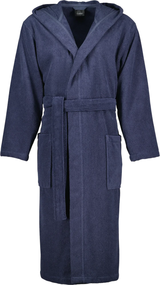 Herren-Bademantel Cawö 842-17 Blau – 100% Baumwolle, Kapuze