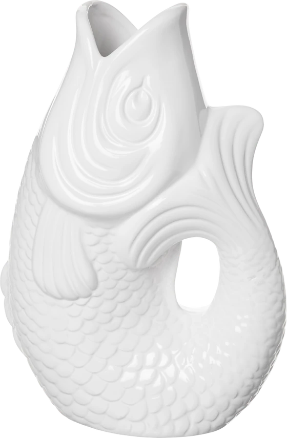 Dekorative Vase Fischform 1,2L Weiß Keramik GIFTCOMPANY