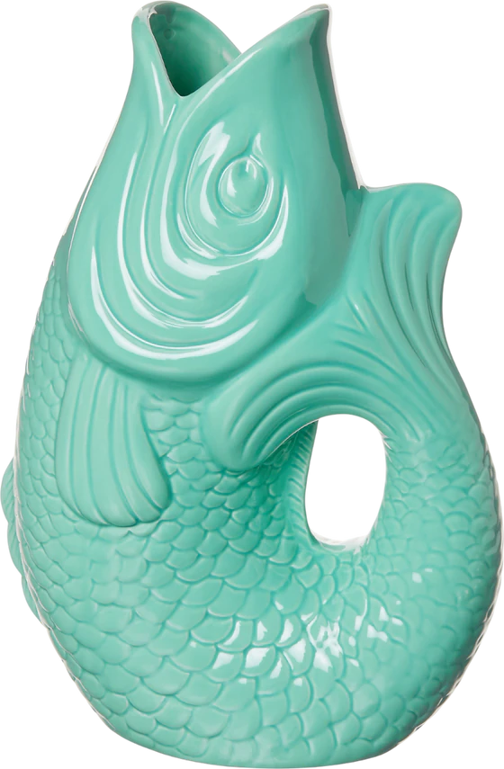 Dekorative Vase Fischform GIFTCOMPANY mint cream 1,2L Unikat