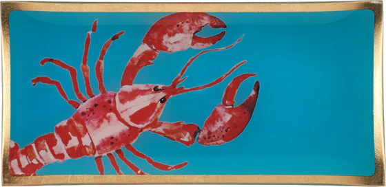 Dekorativer Glasteller GIFTCOMPANY Love Plates Hummer türkis