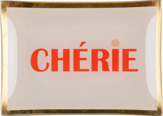 Dekorativer Glasteller GIFTCOMPANY Love Plates Cherie rosa