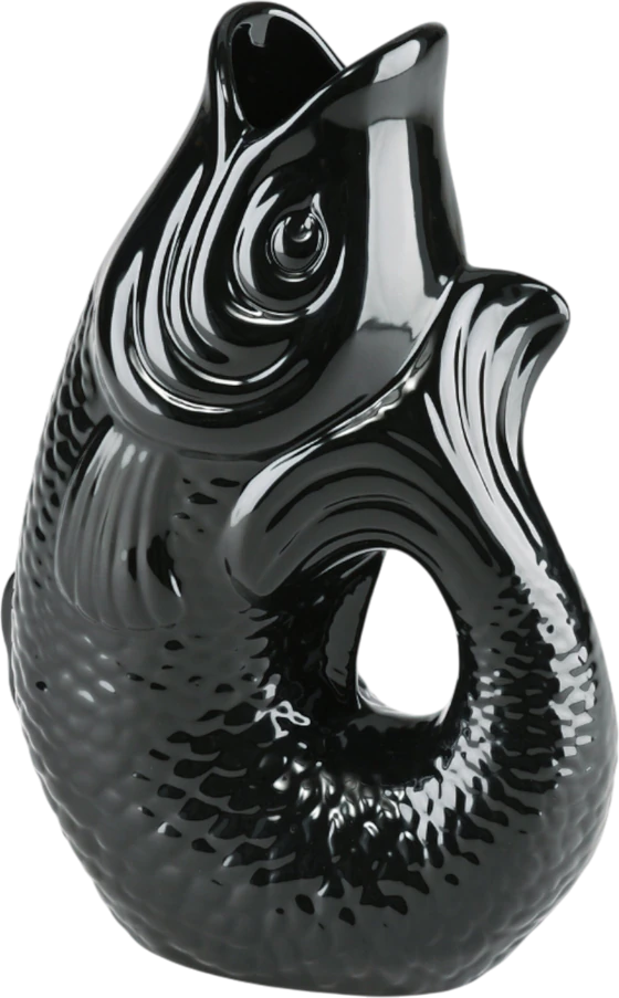 Dekorative Vase Fischform GIFTCOMPANY Schwarz 1,2L Keramik