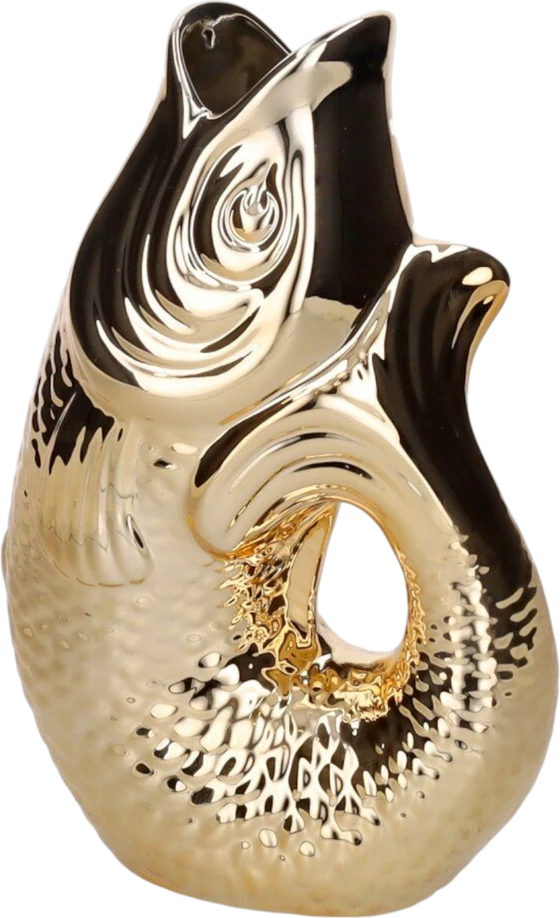 Dekorative Vase Fischform GIFTCOMPANY Gold Keramik 1,2L