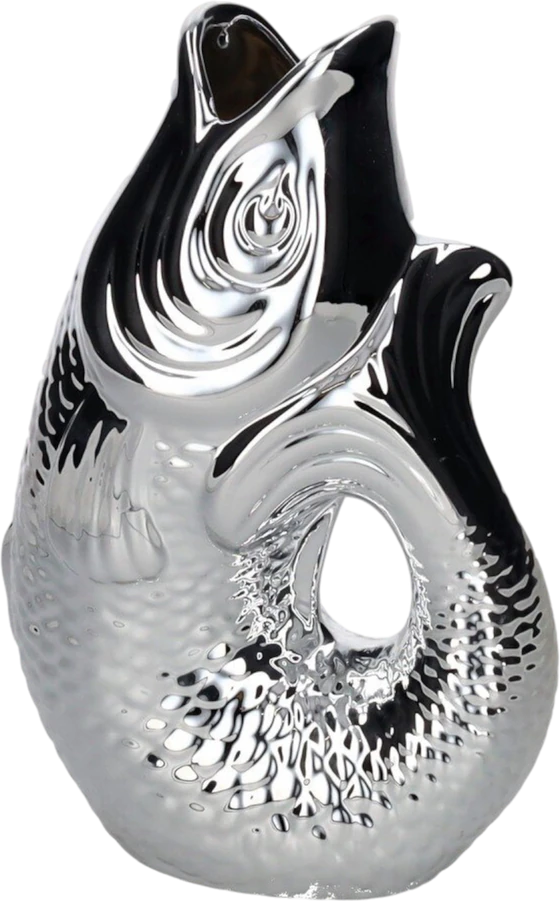 Dekorative Vase Fischform GIFTCOMPANY Silber 1,2L Blickfang