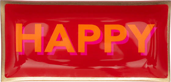 Dekorativer Glasteller GIFTCOMPANY Love Plates Rot Glas