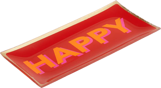 Dekorativer Glasteller GIFTCOMPANY Love Plates Rot Glas