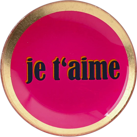 Dekorativer Glasteller Neon Pink Je t'aime – GIFTCOMPANY