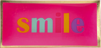 Dekorativer Glasteller Smile Neon Pink GIFTCOMPANY – Eyecatcher