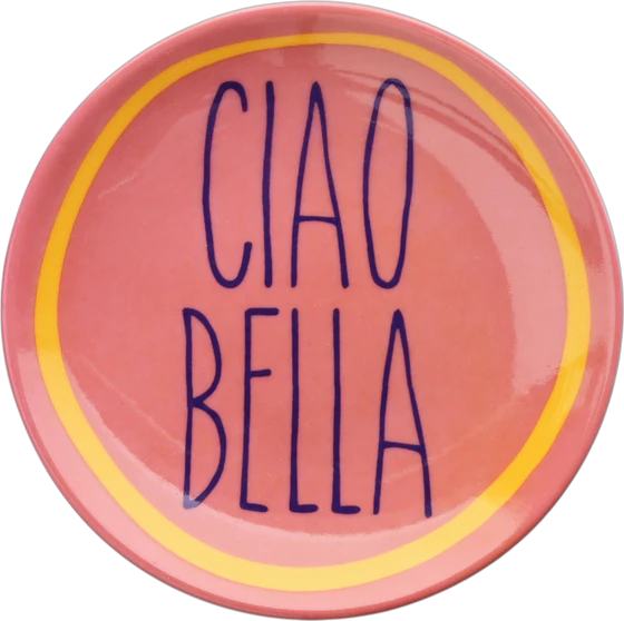 Dekorativer Porzellan-Teller GIFTCOMPANY Love Plates Ciao bella rosa