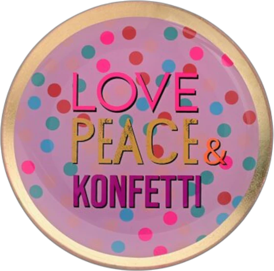 Dekorativer Glasteller GIFTCOMPANY Love Plates rosa rund