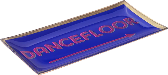 Dekorativer Glasteller GIFTCOMPANY Love Plates Blau Dancefloor