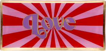 Dekorativer Glasteller GIFTCOMPANY Love Plates Rosa/Rot Glas