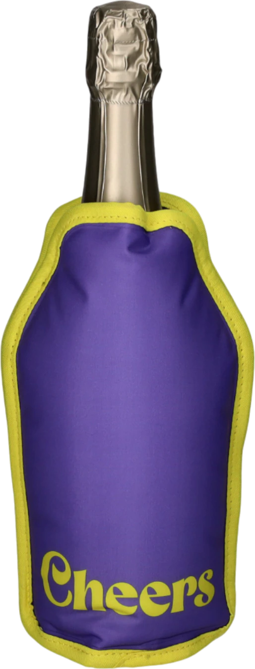 Flaschenkühlmanschette Froid Cheers lila/gelb GIFTCOMPANY
