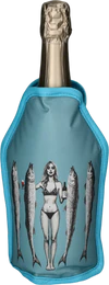 Kühlmanschette für Flaschen Frau mit Fischen türkis – GIFTCOMPANY