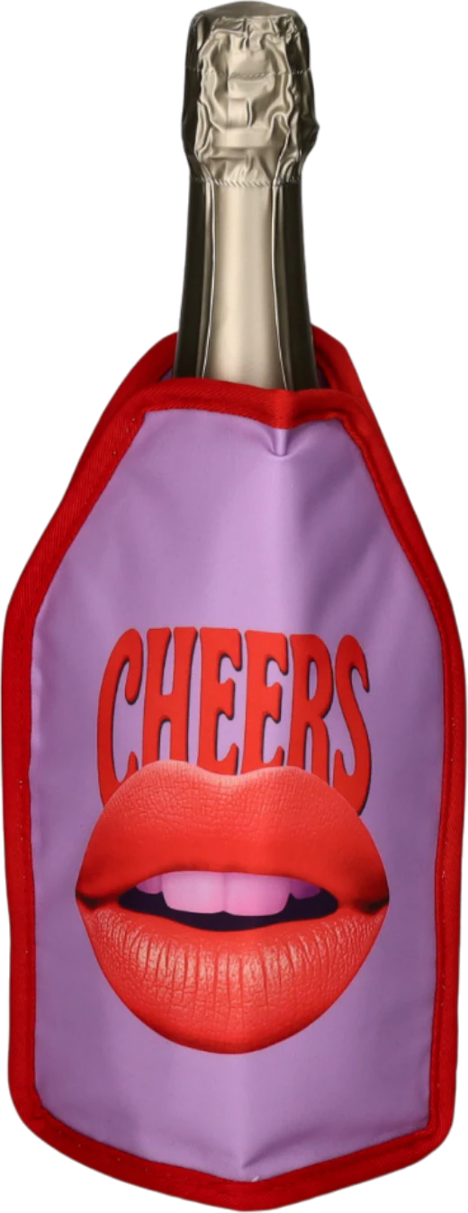 Flaschenkühlmanschette Froid Cheers lila – GIFTCOMPANY kühl & flexibel
