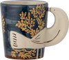 Kaffeetasse Steinzeug Bloomingville Hezha Blau 3D-Vogelmotiv