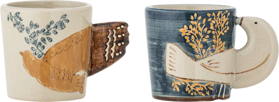 Espressotassen-Set Bloomingville Hezha Blau Steingut Unikat